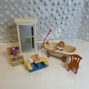 Fisher Price 💕Loving Family Fridge ❄️ & Bath tub 🛀bundle